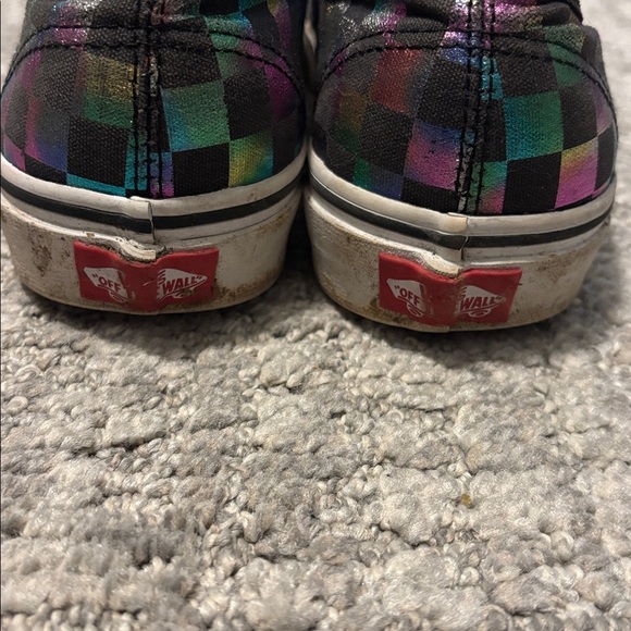 Vans Authentic Iridescent Checkerboard Lace Up canvas Skate Shoe Sneakers 7.5 W - Picture 5 of 8